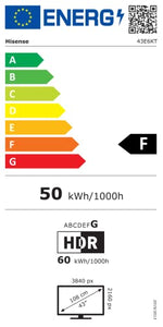 Hisense 43E6KT 108cm (43 Zoll) Fernseher, 4K UHD, Smart TV, HDR, Dolby Vision, Triple Tuner DVB-C/S/S2/T/T2, Frameless, WiFi, Bluetooth, Alexa Built-In, DTS Virtual X, Hotel Mode, Schwarz [2023]