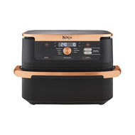 Ninja Foodi FlexDrawer AF500EUCP Dual Zone Heißluftfritteuse, Airfryer mit 10,4-Fach und herausnehmbarem Trenner, Antihaftbeschichtung, spülmaschinenfester Korb, 7-in-1, Schwarz & Kupfer, AF500EUCP