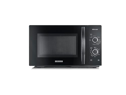 GEBRAUCHT WIE NEU SEVERIN 2-in-1 Mikrowelle mit Grill 800 W, Grillofen mit 25 L Kapazität und 9 Leistungsstufen, Mikrowelle mit Grillrost und Drehteller, silber, MW 7785