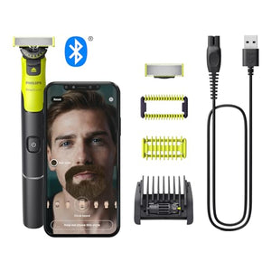 Philips OneBlade 360 Face & Body QP4631/30 App-Anbindung - Elektrischer Bartschneider, Rasierer und Bodygroom mit 360-Technologie, verstellbarer 5-in-1-Trimmaufsatz, 1x Körper-Kit, QP4631/30