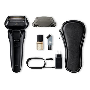 Panasonic Series 900 Premium Nass- und Trocken Rasierer ES-LV6U für Männer, 5-fach-Scherkopf mit Linearmotor und Bartdichtensensor Technologie, Pop-up Trimmer, matt-schwarz