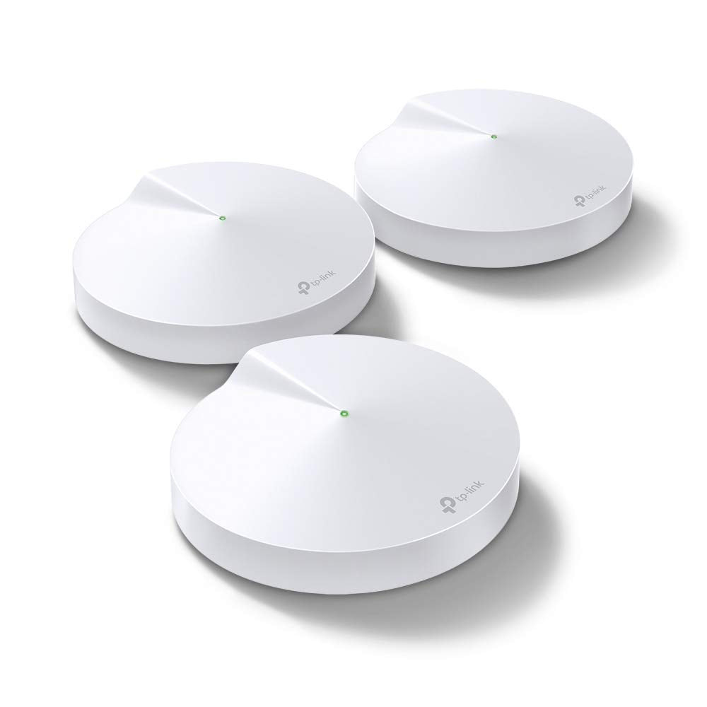 TP-Link Deco M5 Mesh WLAN AC1300 Dualband Heimnetz Komplettlösung (Geschwindigkeit bis zu 1267Mbit/s, Abdeckung bis zu 500m², passt in jeder Art von Zuhause, 2 Gigabit Ports, 3pack) weiß
