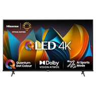 Hisense 55E7NQ 139 cm (55 Zoll) Fernseher, 4K UHD, QLED, HDR10, HDR10+ decoding, HLG, Dolby Vision Atmos, 60Hz Panel, Smooth Motion, Bluetooth, Alexa Built-in, VIDAA Voice, Schwarz [2024]