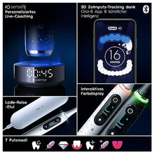 Lade das Bild in den Galerie-Viewer, Oral-B iO Series 10 Plus Edition Elektrische Zahnbürste/Electric Toothbrush, PLUS 3 Aufsteckbürsten, 7 Putzmodi für Zahnpflege, Lade-Reiseetui, Designed by Braun, Stardust White
