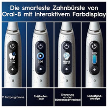 Lade das Bild in den Galerie-Viewer, Oral-B iO Series 10 Plus Edition Elektrische Zahnbürste/Electric Toothbrush, PLUS 3 Aufsteckbürsten, 7 Putzmodi für Zahnpflege, Lade-Reiseetui, Designed by Braun, Stardust White
