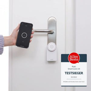 Nuki Smart Lock 3.0, Zustand gebraucht wie neu, smartes Türschloss für schlüssellosen Zutritt ohne Umbau, nachrüstbares elektronisches Türschloss, AV-TEST-zertifiziert, weiß