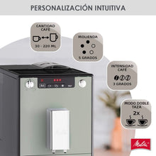 Lade das Bild in den Galerie-Viewer, Melitta Solo E950-777, Cafetera Superautomática con Molinillo, 15 Bares, Café en Grano para Espresso, Limpieza Automática, Personalizable, Sandy Grey
