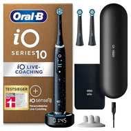 Oral-B iO Series 10 Plus Edition Elektrische Zahnbürste/Electric Toothbrush, PLUS 3 Aufsteckbürsten (inkl. 2x Sanfte Reinigung), 7 Modi für Zahnpflege, Lade-Reiseetui, Designed by Braun, cosmic black