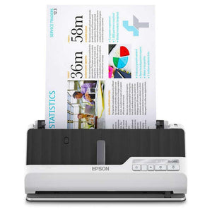 Epson Premium Scanner DS-C490, kompakter A4 Business Scanner mit geringem Stromverbrauch, Duplex-Einzugscanner mit vielseitiger Medienverarbeitung, schwarz/weiß