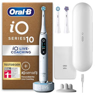 Oral-B iO Series 10 Plus Edition Elektrische Zahnbürste/Electric Toothbrush, PLUS 3 Aufsteckbürsten, 7 Putzmodi für Zahnpflege, Lade-Reiseetui, Designed by Braun, Stardust White