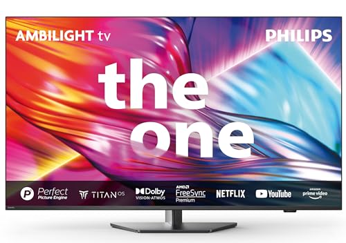 Philips Ambilight 43PUS8909 4K LED Smart TV - 43-Zoll Display mit Pixel-präziser Ultra HD Titan OS Plattform und Dolby Atmos-Klang. Funktioniert mit Alexa und Google Sprachassistent – Anthrazitgrau
