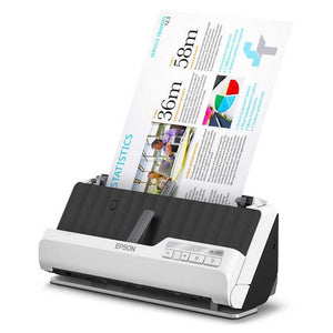 Epson Premium Scanner DS-C490, kompakter A4 Business Scanner mit geringem Stromverbrauch, Duplex-Einzugscanner mit vielseitiger Medienverarbeitung, schwarz/weiß