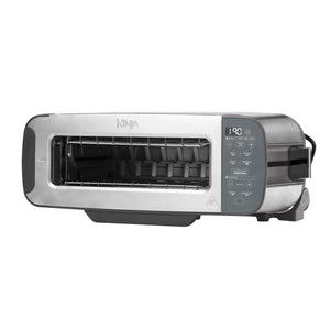 Ninja Foodi 3-in-1 Toaster ST202EU Elektrogrill mit Deckel, Panini-Presse mit Flip-Design, 7 Kochfunktionen, 7 Toastlinien, Backblech und Krümelschale, Edelstahl, ST202EU