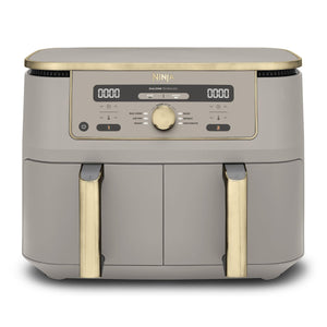 Ninja Dual Zone Digital Air Fryer 6-in-1, Heißluftfritteuse, 9,5L, Stone/Gold DZ400EUSTGD