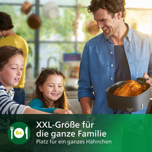 Philips Airfryer Premium HD9650/90 XXL , 7.3L (1.4Kg), 90% Weniger Fett Mit Rapid Air Technologie, Rezepte-App (HD9650/90)