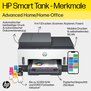 HP Smart Tank 7605 4-in-1 Multifunktionsdrucker (WLAN; Duplex; ADF) – 3 Jahre Tinte inklusive, 3 Jahre Garantie, großer Tintentank, hohe Reichweite, Drucken in hoher Qualität
