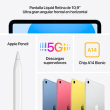 Lade das Bild in den Galerie-Viewer, Apple iPad 10,9 Zoll (Wi-Fi + Mobilfunk, 64 GB) – Blau (10. Generation)

