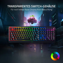 Lade das Bild in den Galerie-Viewer, Razer BlackWidow V3 Pro (Green Switch) - Kabellose Mechanische Gaming Tastatur (Klickende Mechanische Switches, RGB Chroma, Handballenauflage, Bluetooth, USB-C) QWERTZ DE-Layout | Schwarz
