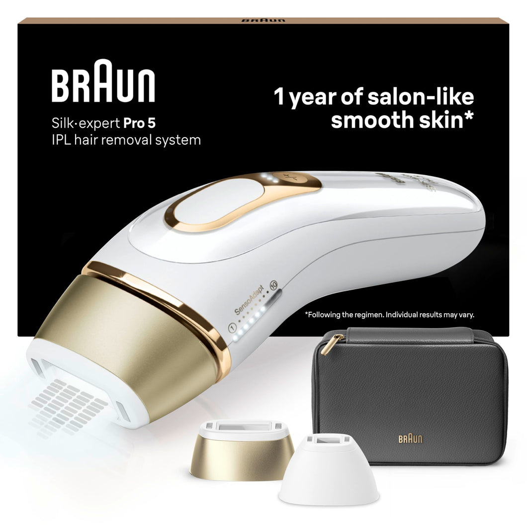 Braun IPL PL5140  Silk·expert Pro 5, Haarentfernung für zuhause, mit Aufbewahrungstasche, 2 Aufsätze, PL5140