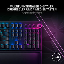 Lade das Bild in den Galerie-Viewer, Razer BlackWidow V3 Pro (Green Switch) - Kabellose Mechanische Gaming Tastatur (Klickende Mechanische Switches, RGB Chroma, Handballenauflage, Bluetooth, USB-C) QWERTZ DE-Layout | Schwarz
