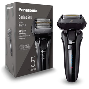 Panasonic Series 900 Premium Nass- und Trocken Rasierer ES-LV6U für Männer, 5-fach-Scherkopf mit Linearmotor und Bartdichtensensor Technologie, Pop-up Trimmer, matt-schwarz