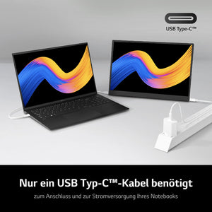 LG gram +View 16MR70, 16 Zoll +View für LG gram Portable Monitor, mit USB Typ-C, 45 W Power Delivery