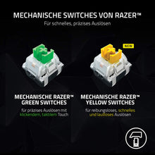 Lade das Bild in den Galerie-Viewer, Razer BlackWidow V3 Pro (Green Switch) - Kabellose Mechanische Gaming Tastatur (Klickende Mechanische Switches, RGB Chroma, Handballenauflage, Bluetooth, USB-C) QWERTZ DE-Layout | Schwarz
