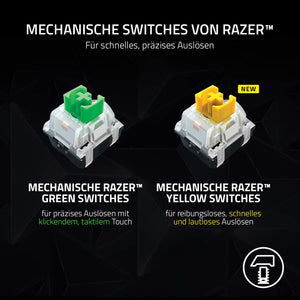 Razer BlackWidow V3 Pro (Green Switch) - Kabellose Mechanische Gaming Tastatur (Klickende Mechanische Switches, RGB Chroma, Handballenauflage, Bluetooth, USB-C) QWERTZ DE-Layout | Schwarz