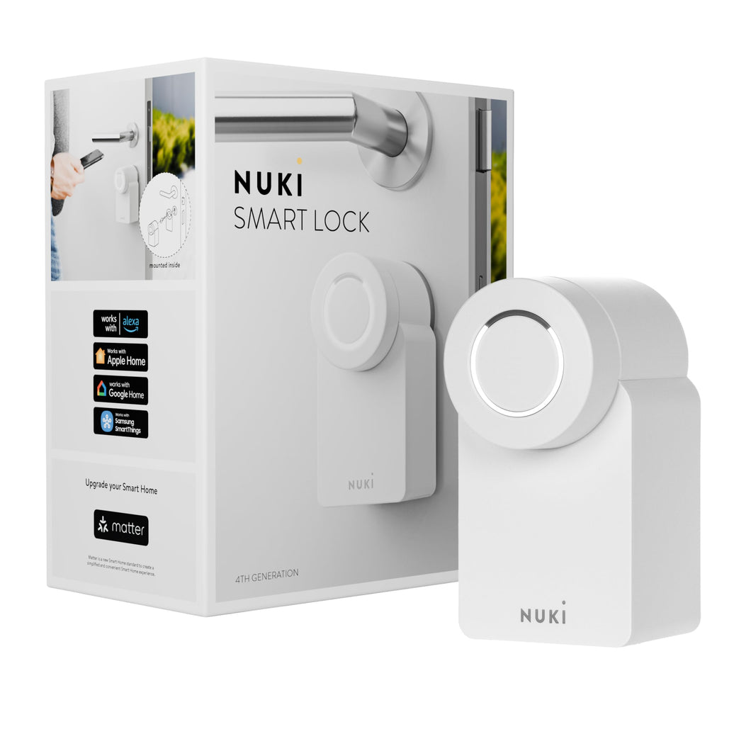 Nuki Smart Lock 3.0, Zustand gebraucht wie neu, smartes Türschloss für schlüssellosen Zutritt ohne Umbau, nachrüstbares elektronisches Türschloss, AV-TEST-zertifiziert, weiß
