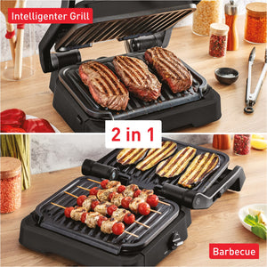 Tefal GC7728 Optigrill 2in1 Kontaktgrill schwarz 9 PROGRAMME Kontaktgrill
