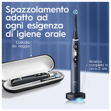 Lade das Bild in den Galerie-Viewer, Oral-B iO 7 Duo Elektrische Zahnbürsten, Schwarz und Weiß, Drucksensor zum Schutz des Zahnfleischs, 2 Griffe, Zubehör, 2 runde Bürsten, 1 Ladegerät, 1 Reiseetui
