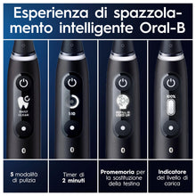 Lade das Bild in den Galerie-Viewer, Oral-B iO 7 Duo Elektrische Zahnbürsten, Schwarz und Weiß, Drucksensor zum Schutz des Zahnfleischs, 2 Griffe, Zubehör, 2 runde Bürsten, 1 Ladegerät, 1 Reiseetui

