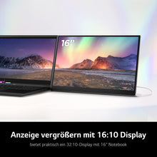Lade das Bild in den Galerie-Viewer, LG gram +View 16MR70, 16 Zoll +View für LG gram Portable Monitor, mit USB Typ-C, 45 W Power Delivery
