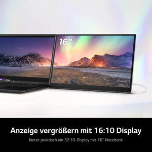 LG gram +View 16MR70, 16 Zoll +View für LG gram Portable Monitor, mit USB Typ-C, 45 W Power Delivery