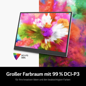 LG gram +View 16MR70, 16 Zoll +View für LG gram Portable Monitor, mit USB Typ-C, 45 W Power Delivery