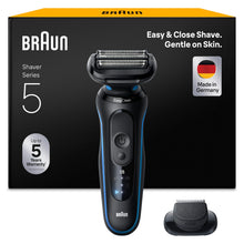 Lade das Bild in den Galerie-Viewer, Braun Series 5 Rasierer Herren Elektrisch, Elektrorasierer, 50 Min. Akku,  52-B1200si, Blau
