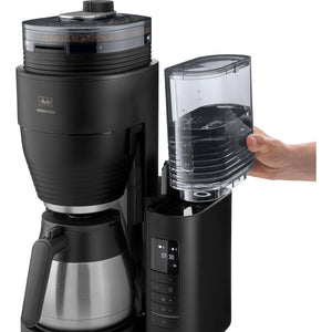 Melitta AromaFresh Therm Pro X - Kaffeemaschine mit Mahlwerk, Filterkaffeemaschine mit Thermokanne und entnehmbarem Wassertank, für bis zu 8 Tassen Kaffee, schwarz