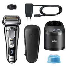 Lade das Bild in den Galerie-Viewer, Braun Series 9 Pro Elektrorasierer 9466 CC, Chrom, Bartrasierer mit ProLift-Trimmer und 4-in-1-Kopf, 5-in-1-Reinigungs- und Ladecenter, Tasche, wiederaufladbar, kabellos, 9466 CC, Chrom
