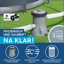 Lade das Bild in den Galerie-Viewer, Bestway Steel Pro Frame Pool Set mit Filterpumpe Ø 305 x 76 cm, dunkelblau, rund
