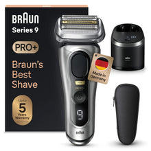 Lade das Bild in den Galerie-Viewer, Braun Series 9 Pro+ Rasierer Herren Elektrisch, Elektrorasierer mit 5 Pro Rasierelementen, Langhaarschneider ProTrimmer &amp; Reinigungsstation, 60 Min Laufzeit, Made in Germany, 9567cc, Silber
