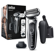 Braun Series 7 70-S7200cc Rasierer Herren mit 360° Anpassung, Elektrorasierer & Präzisionstrimmer, Reinigungsstation, AutoSense, Wet & Dry, EasyClick Funktion, 70-S7200cc, silber