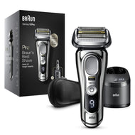 Braun Series 9 Pro Elektrorasierer 9466 CC, Chrom, Bartrasierer mit ProLift-Trimmer und 4-in-1-Kopf, 5-in-1-Reinigungs- und Ladecenter, Tasche, wiederaufladbar, kabellos, 9466 CC, Chrom