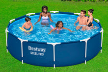 Lade das Bild in den Galerie-Viewer, Bestway Steel Pro Frame Pool Set mit Filterpumpe Ø 305 x 76 cm, dunkelblau, rund
