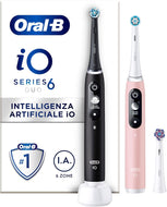Oral-B iO DUO Series 6 Elektrische Zahnbürste Doppelpack & 3 Aufsteckbürsten schwarz u pink