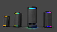 Lade das Bild in den Galerie-Viewer, Sony SRS-XV800 - Bluetooth, Party Box Lautsprecher, Kraftvoller 360° Sound, tragbar, 5 Front-/2 Rücklautsprecher, MEGA Bass, 25h Akkulaufzeit, LED Licht, IPX4 wasserdicht, Schnellladung – Schwarz
