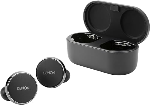 Denon PerL Pro Premium True Wireless-Kopfhörer, personalisiertes Klangprofil mit Masimo Adaptive Acoustic Technology, Geräuschunterdrückung, Wasserbeständigkeit und integrierten Mikrofonen, schwarz