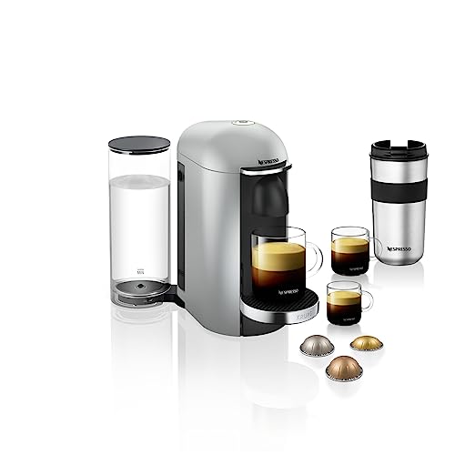 Krups YY2778FD Nespresso Vertuo Kapselmaschine für Espresso oder Kaffee, 40 ml bis 410 ml, Titan silberfarben