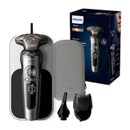 Philips Rasierer S9000 Prestige Nass- und Trockenrasierer für Herren mit SkinIQ-Technologie, Qi-Ladepad, Reinigungsstation, Bartstyler & Nasenhaartrimmer (Modell SP9871/22)