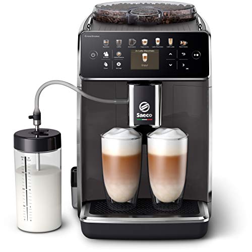 Saeco GranAroma Kaffeevollautomat SM6580/00 (14 Kaffeespezialitäten, 4 Benutzerprofile, Farbiges TFT-Display) Grau