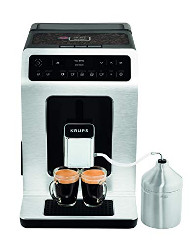 Krups EA891D Evidence Kaffeevollautomat | Barista Quattro Force Technologie | 12 Kaffee-Variationen + 3 Tee-Variationen | One-Touch-Cappuccino Funktion | OLED-Display und Touchscreen
